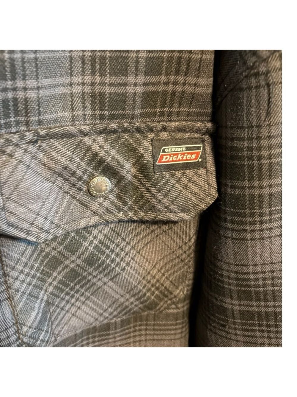 Dickies 2XL (50/52) Charcoal Plaid Hooded Shirt Jacket - Picture 3 of 8
